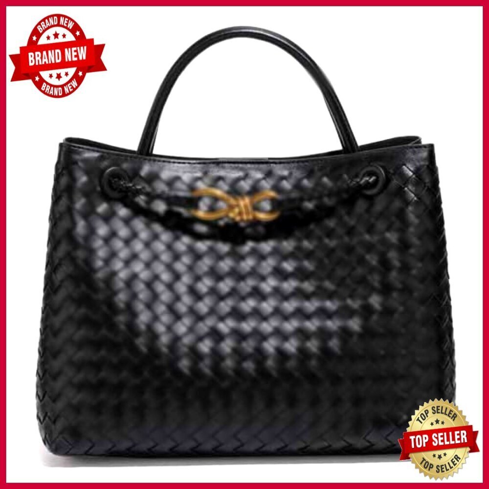 Handwoven PU Leather Hobo Shoulder Bag Tote Crossbody Purse